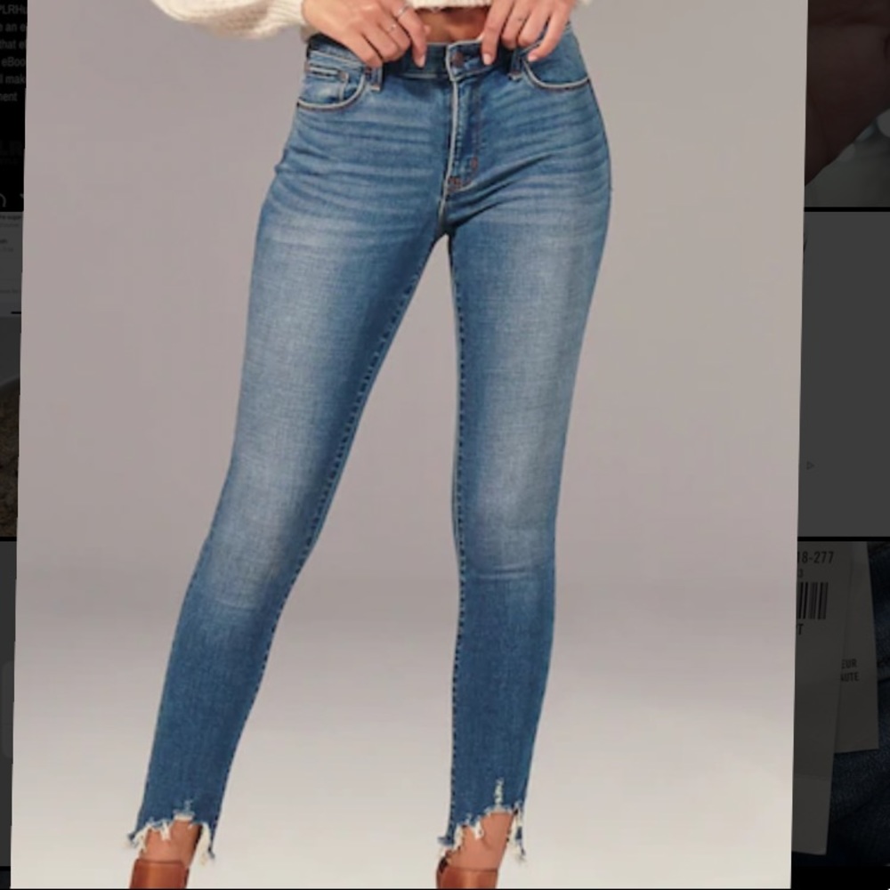 Abercrombie Mid Rise Super Skinny Ankle Jeans